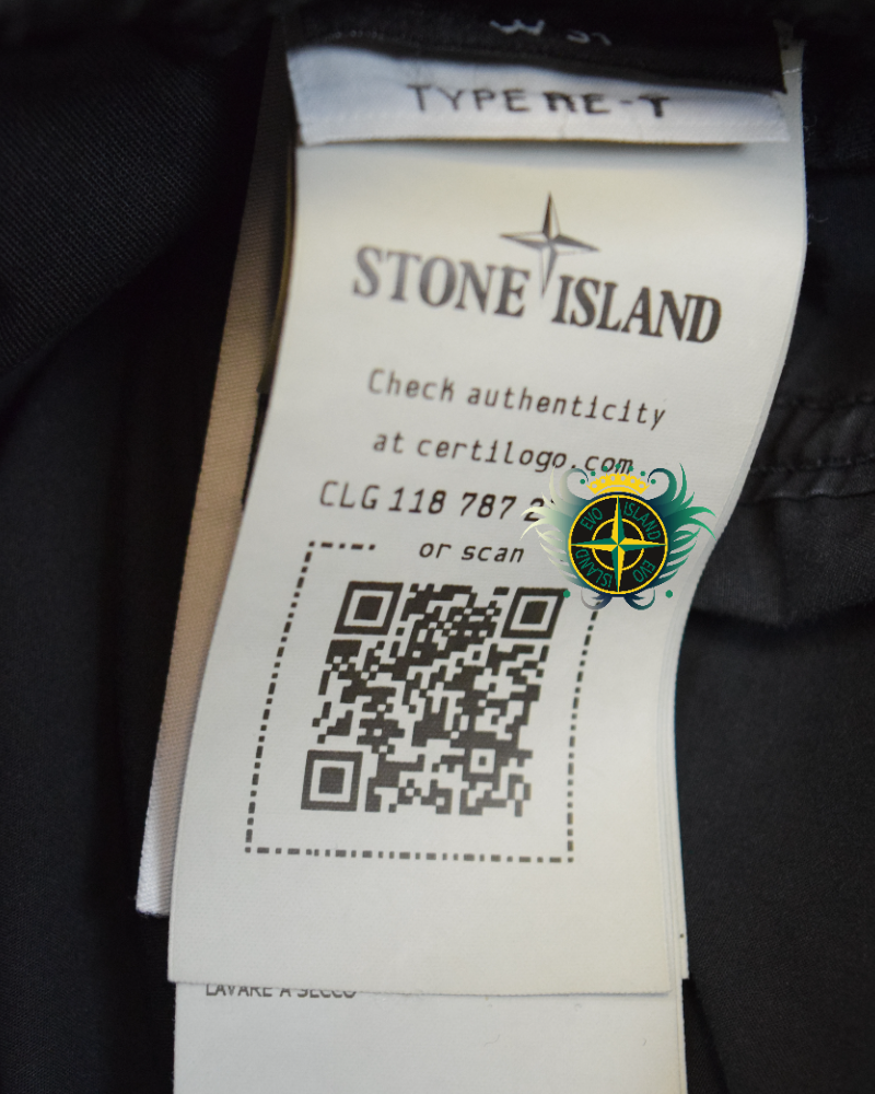 Stone Island Cuffed Cargos Black detail view