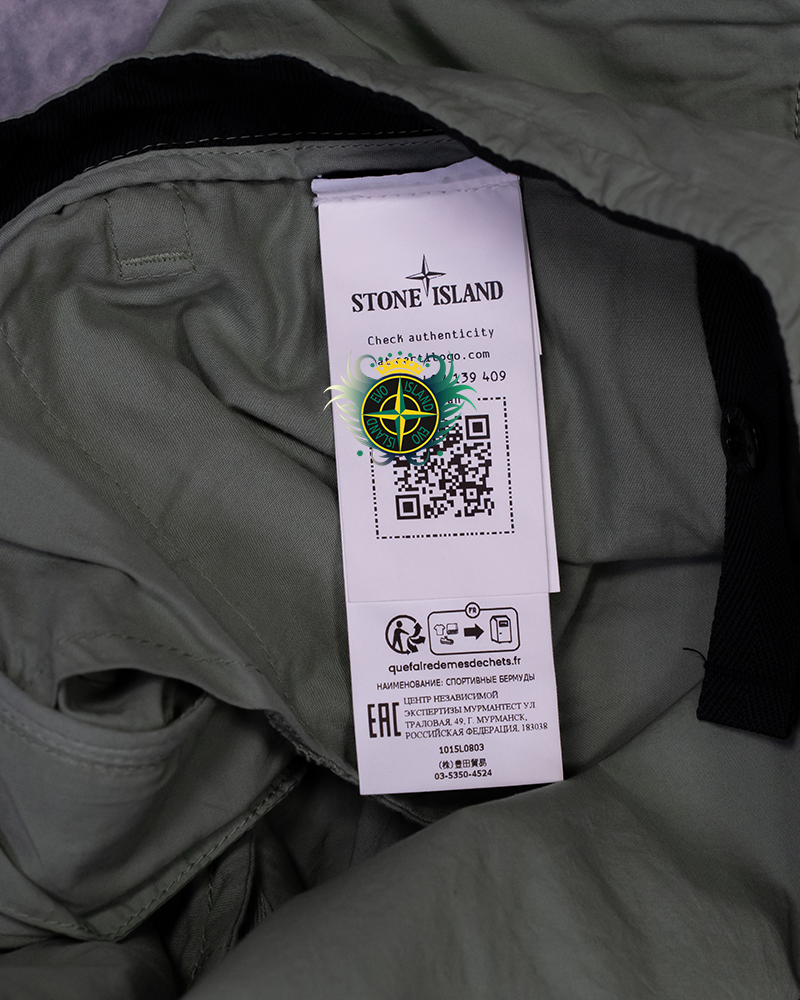 Stone Island Cotton Shorts Sage - 36/RE T