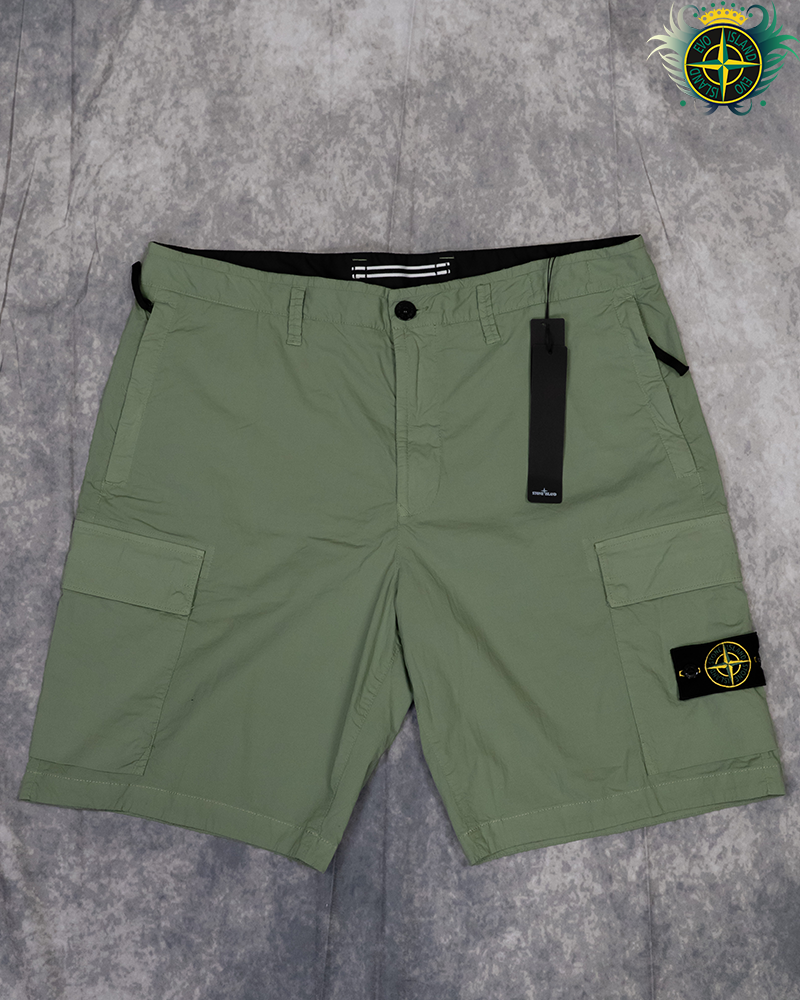 Stone Island Cotton Shorts Sage - 36/RE T