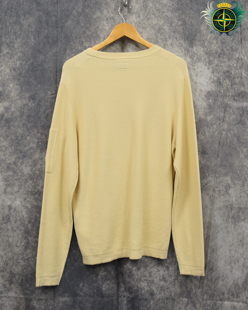 C.P Company Crewneck Lens Sweater Gauze White - L