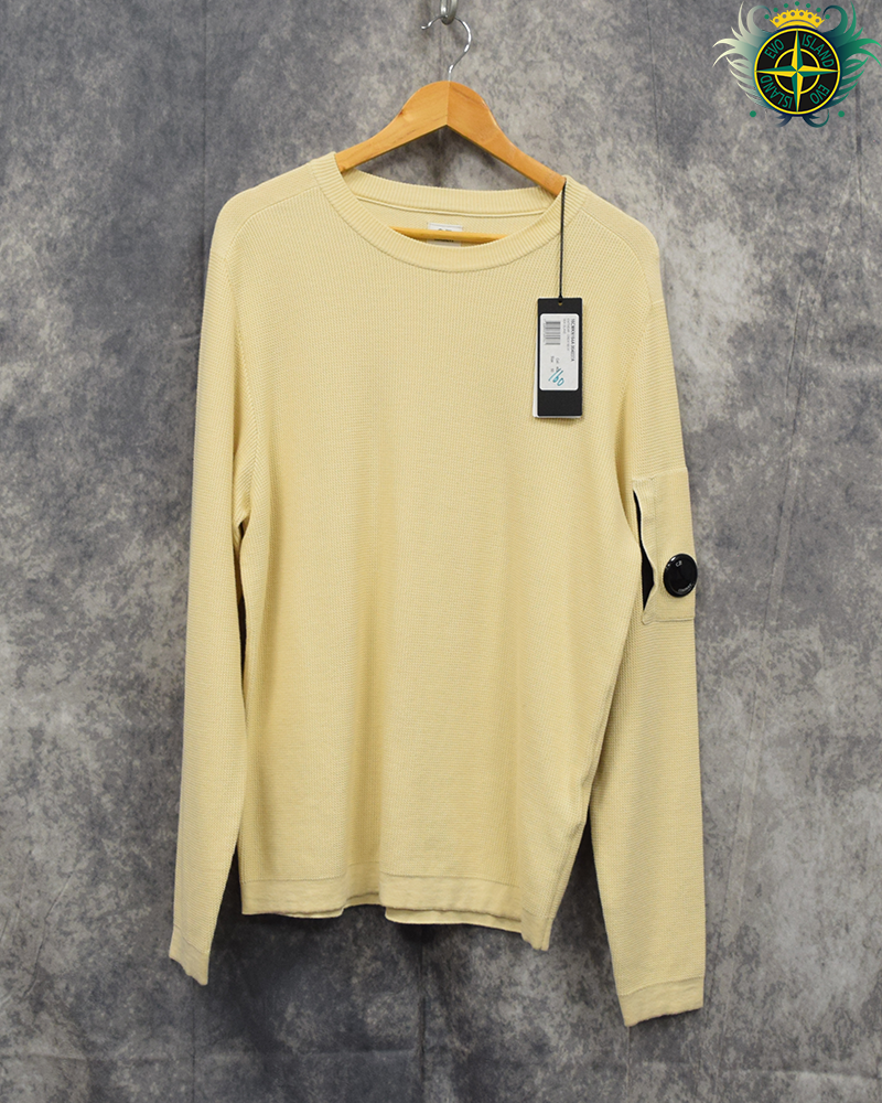 C.P Company Crewneck Lens Sweater Gauze White - L