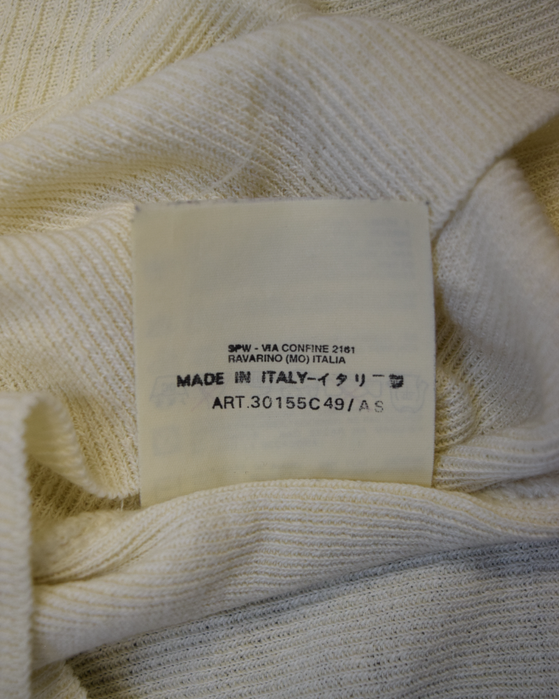 Stone Island Vintage Lino Flax Jumper Cream detail view