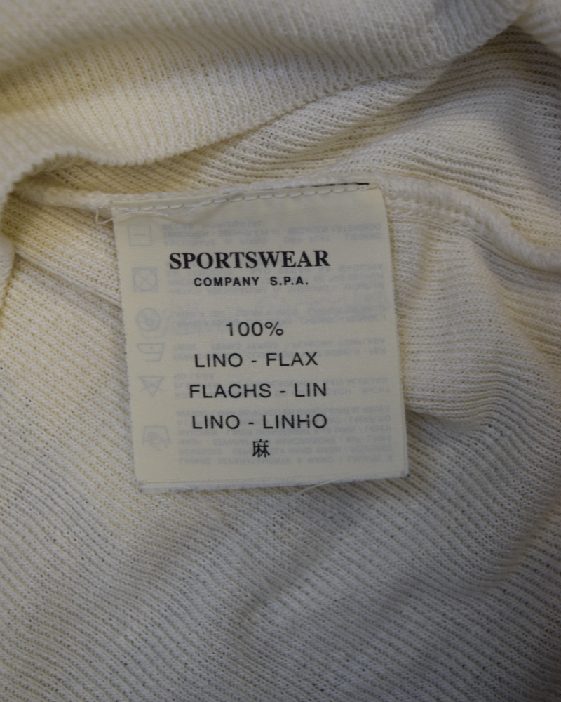 Stone Island Vintage Lino Flax Jumper Cream detail view