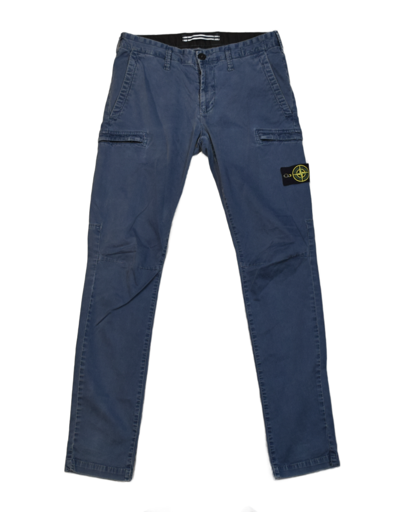 Stone Island Washed Look Cargos Blue front view