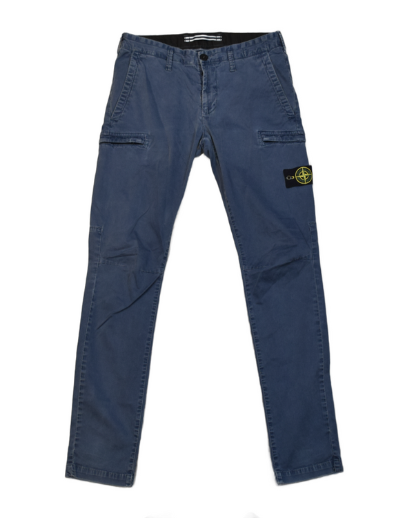 Stone Island Washed Look Cargos Blue front view
