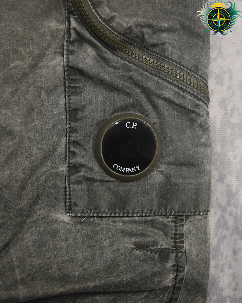 C.P Company Waxed Lense Cargo Trousers Green - 46/S