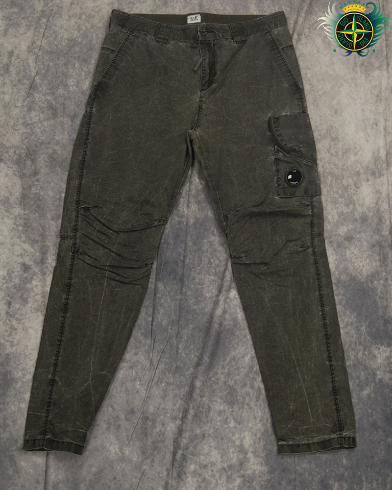C.P Company Waxed Lense Cargo Trousers Green - 46/S