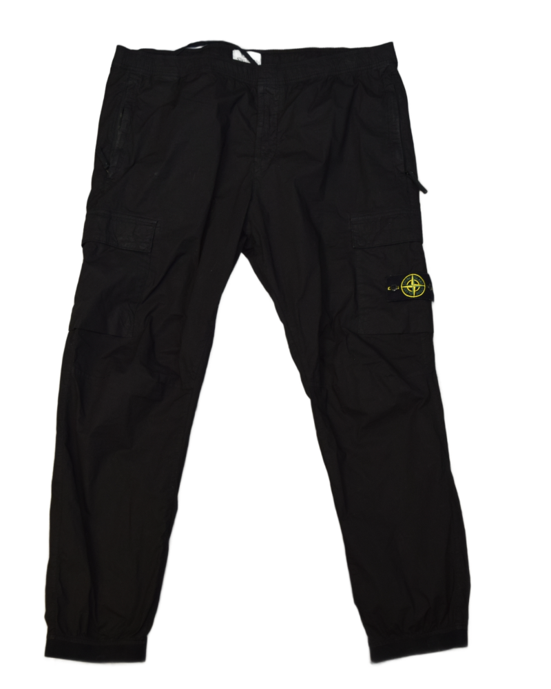 Stone Island Lightweight cuffed cargos Black back view