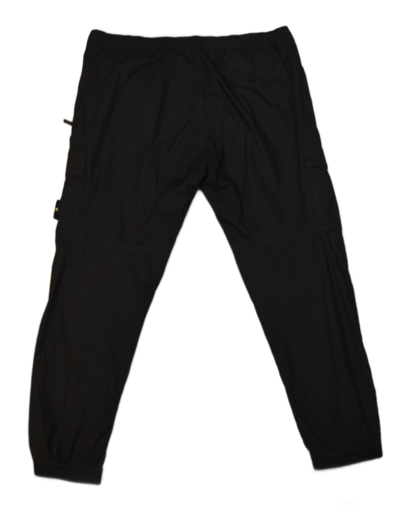 Stone Island Lightweight cuffed cargos Black front view