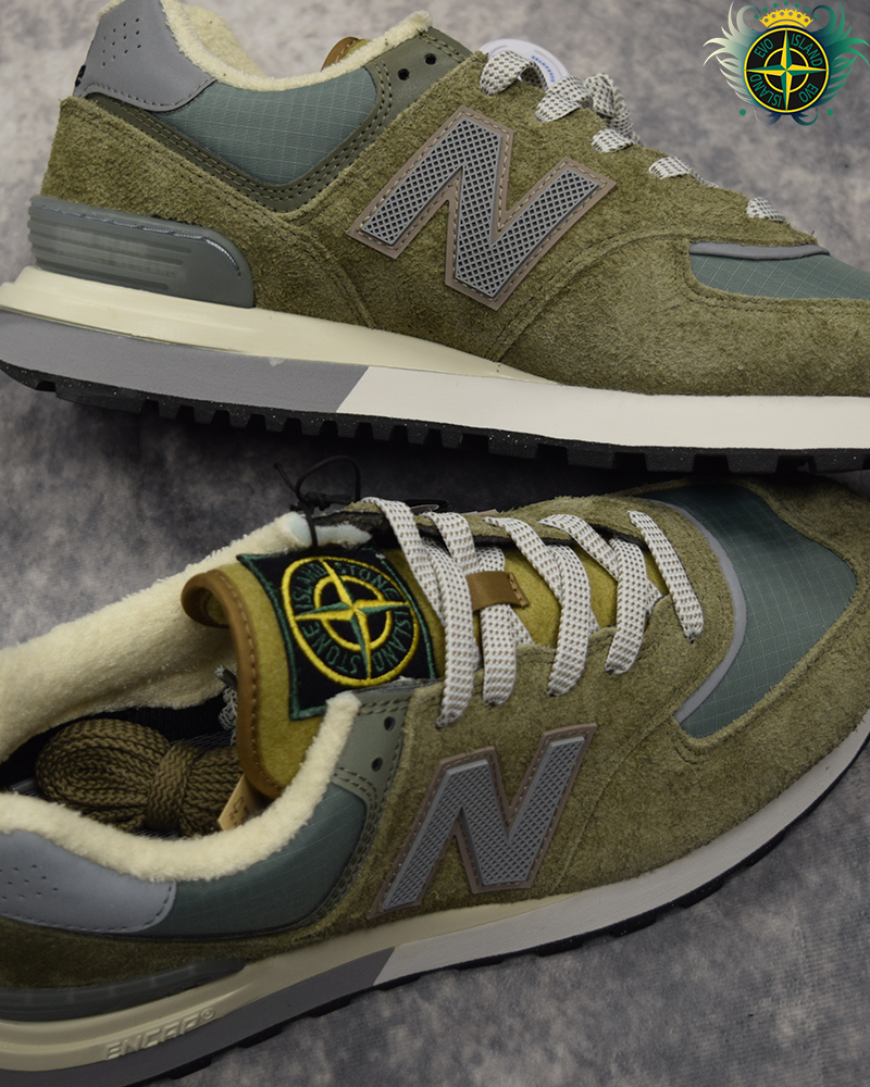 Stone Island X New Balance 574 Legacy Trainers - UK 9.5