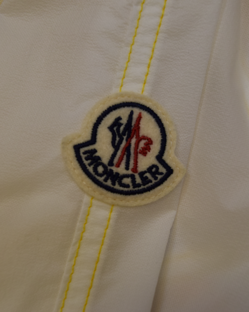 moncler Doi 2 Tone Hooded Lightweight Jacket white/yellow detail view