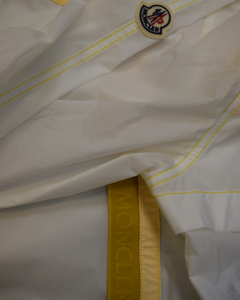 moncler Doi 2 Tone Hooded Lightweight Jacket white/yellow detail view