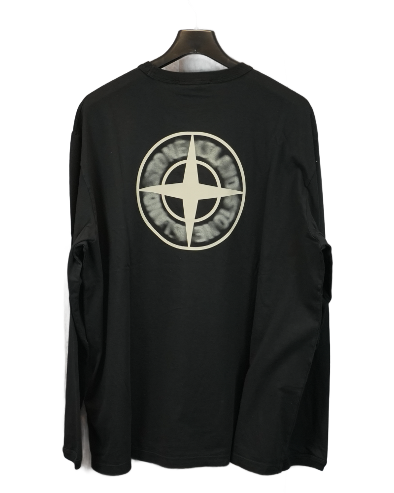 Stone Island Long Sleeve Back Print T-Shirt Black back view