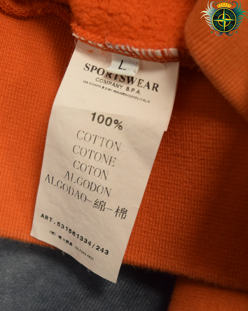Stone Island 2010 Dutch Rope Trimmed Sweater Orange - L