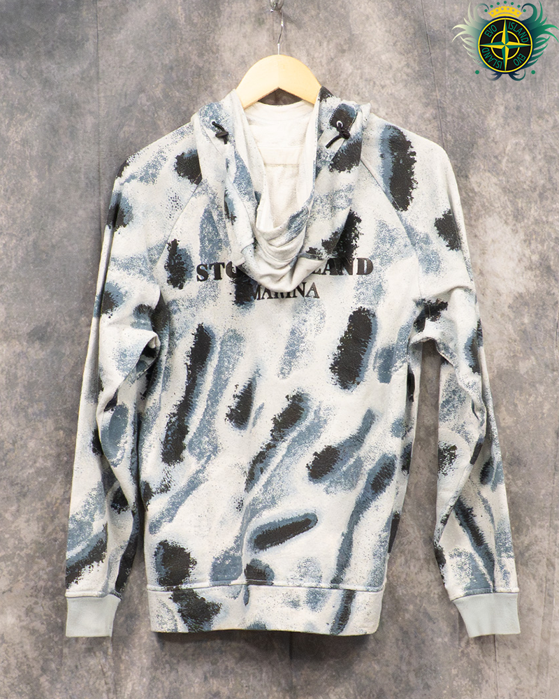 Stone Island Marina Reef Camo Hoodie Blue - S