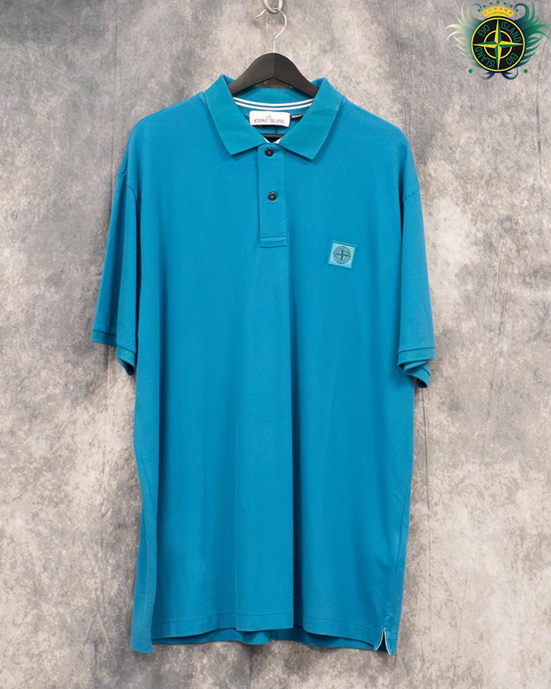 Stone Island Compass Logo Polo Shirt Blue - 3XL