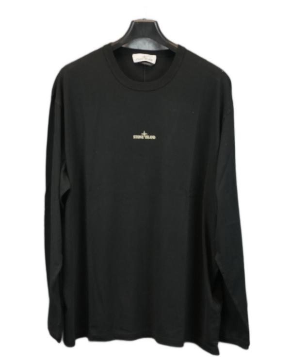 Stone Island Long Sleeve Back Print T-Shirt Black front view