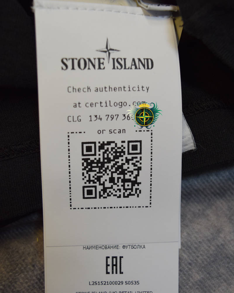 Stone Island Long Sleeve Back Print T-Shirt Black detail view