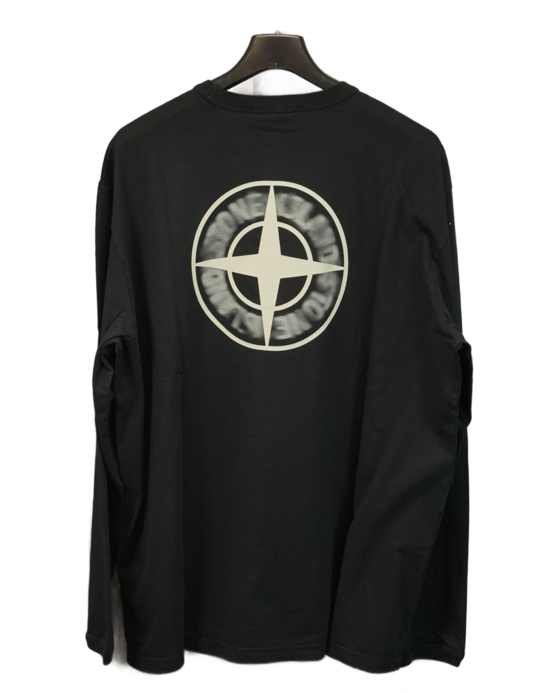Stone Island Long Sleeve Back Print T-Shirt Black back view