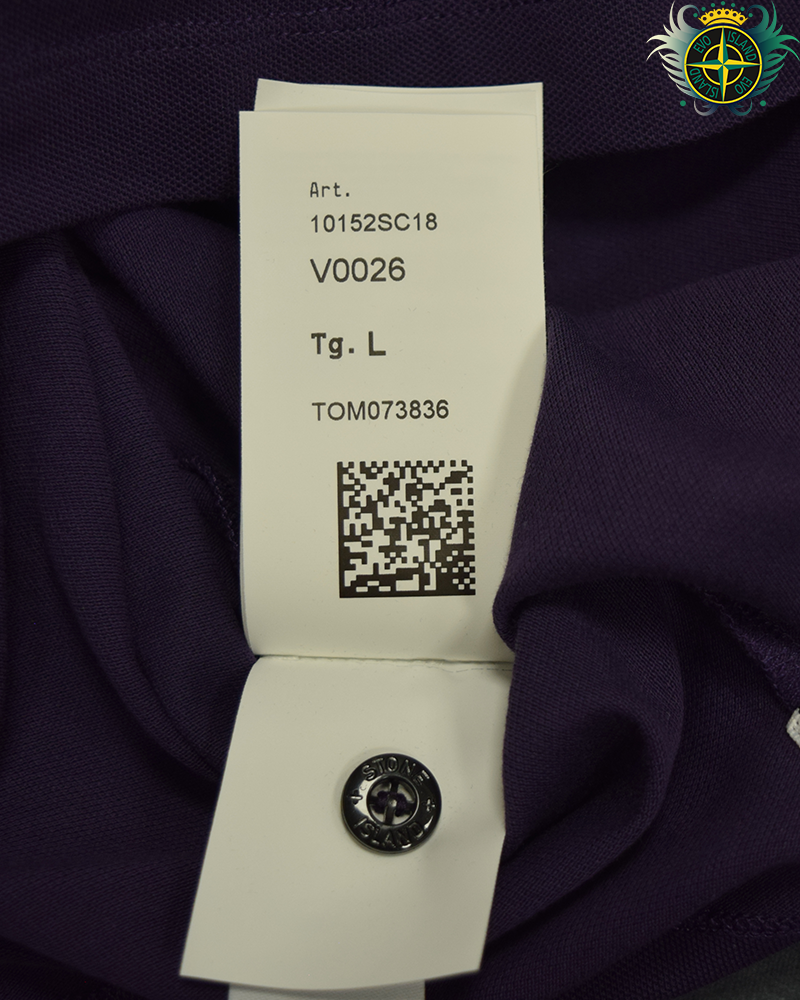 Stone Island Compass Logo Polo Shirt Purple - L