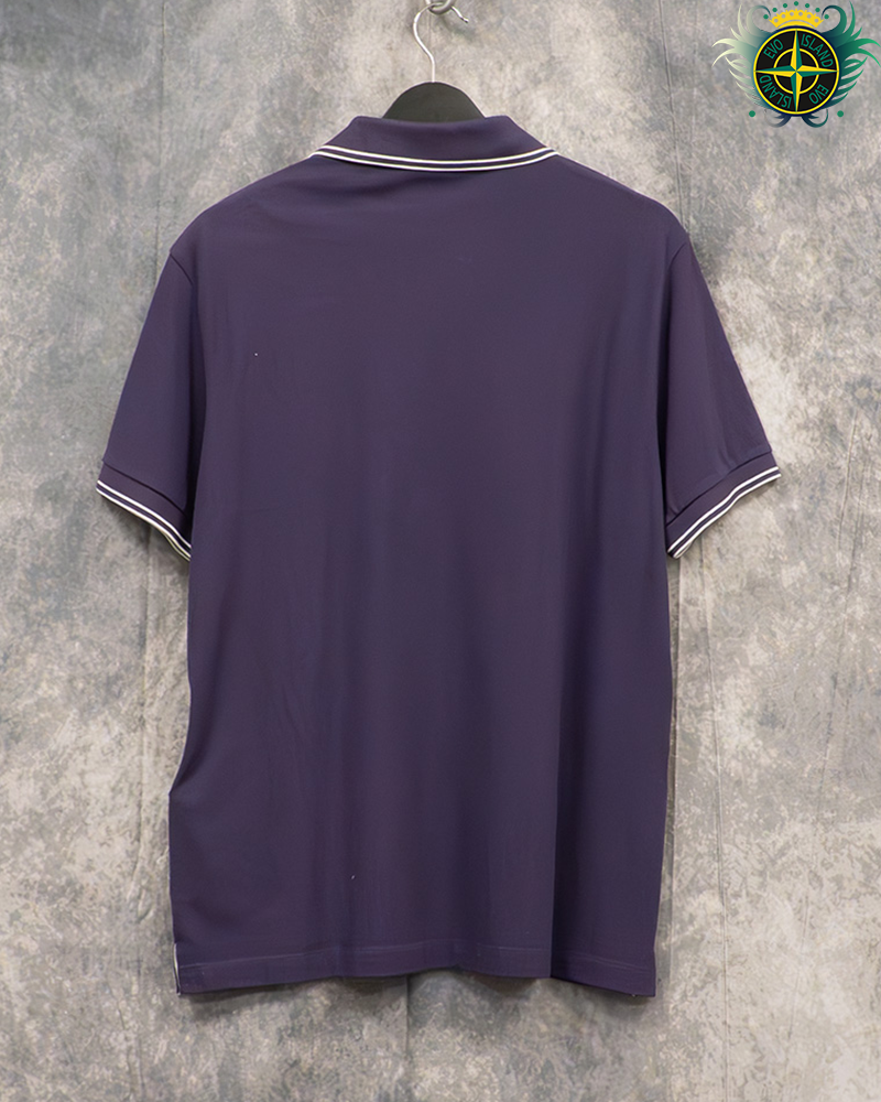 Stone Island Compass Logo Polo Shirt Purple - L