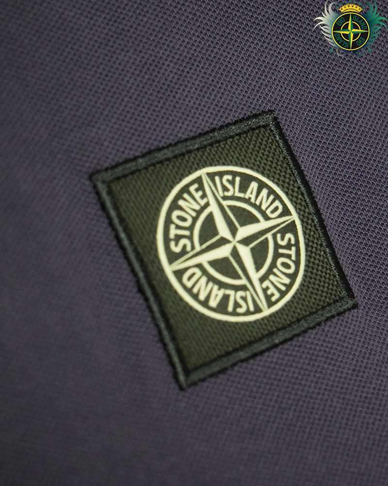 Stone Island Compass Logo Polo Shirt Purple - L