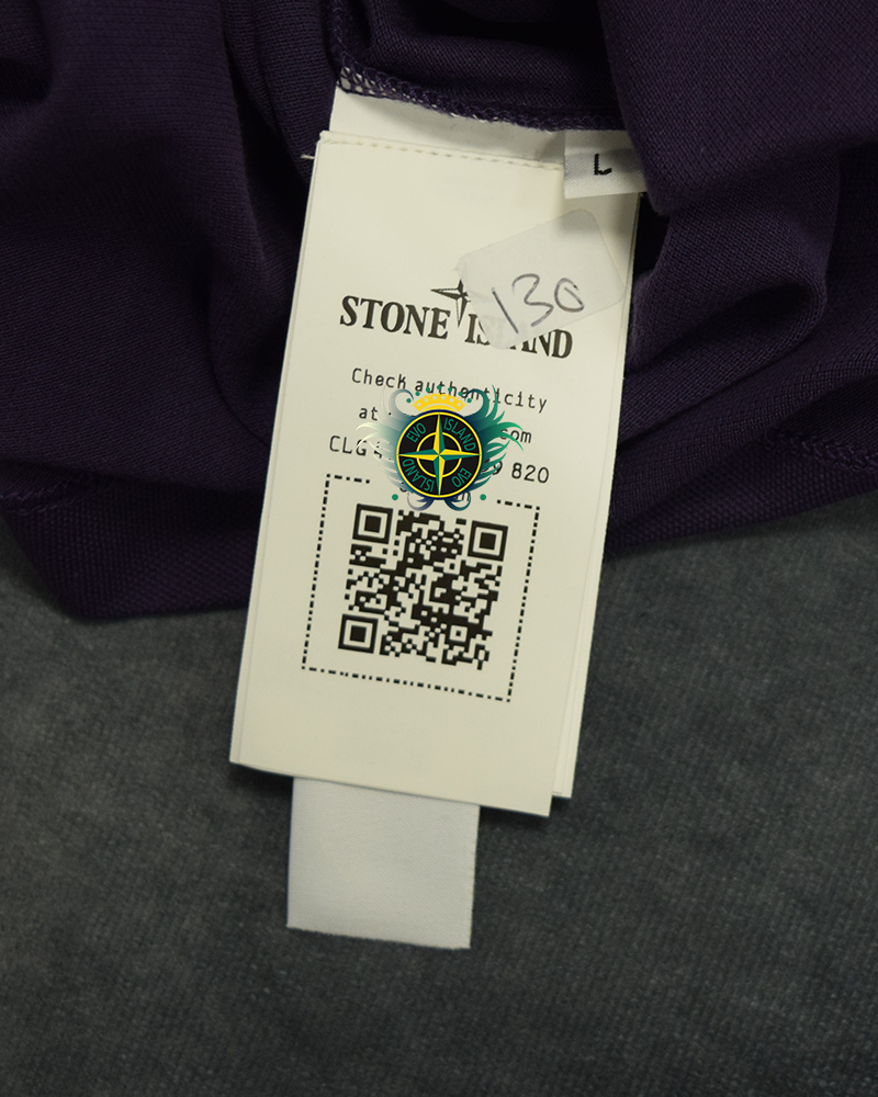 Stone Island Compass Logo Polo Shirt Purple - L