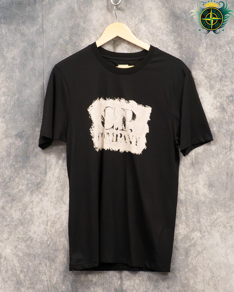 C.P Company Chest Distressed Print T-Shirt Black - S