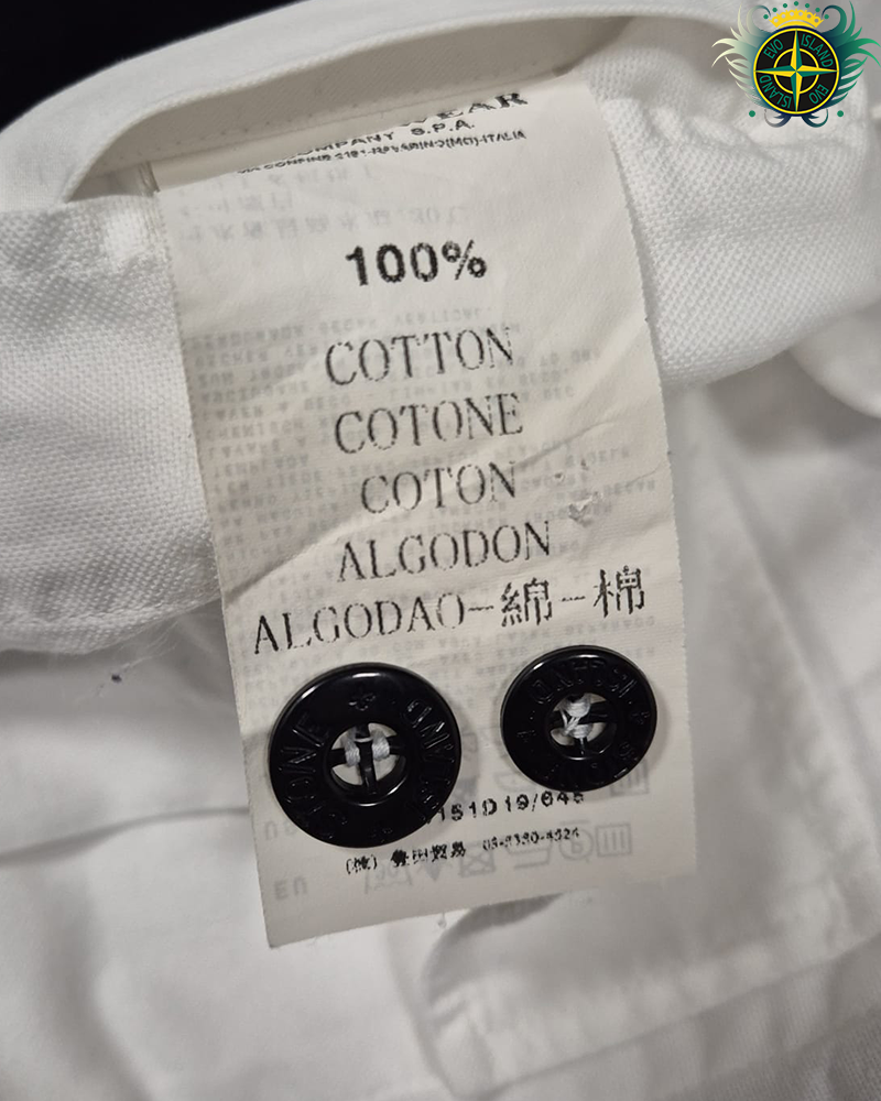 Stone Island Shoulder Compass Patch Shirt White - L