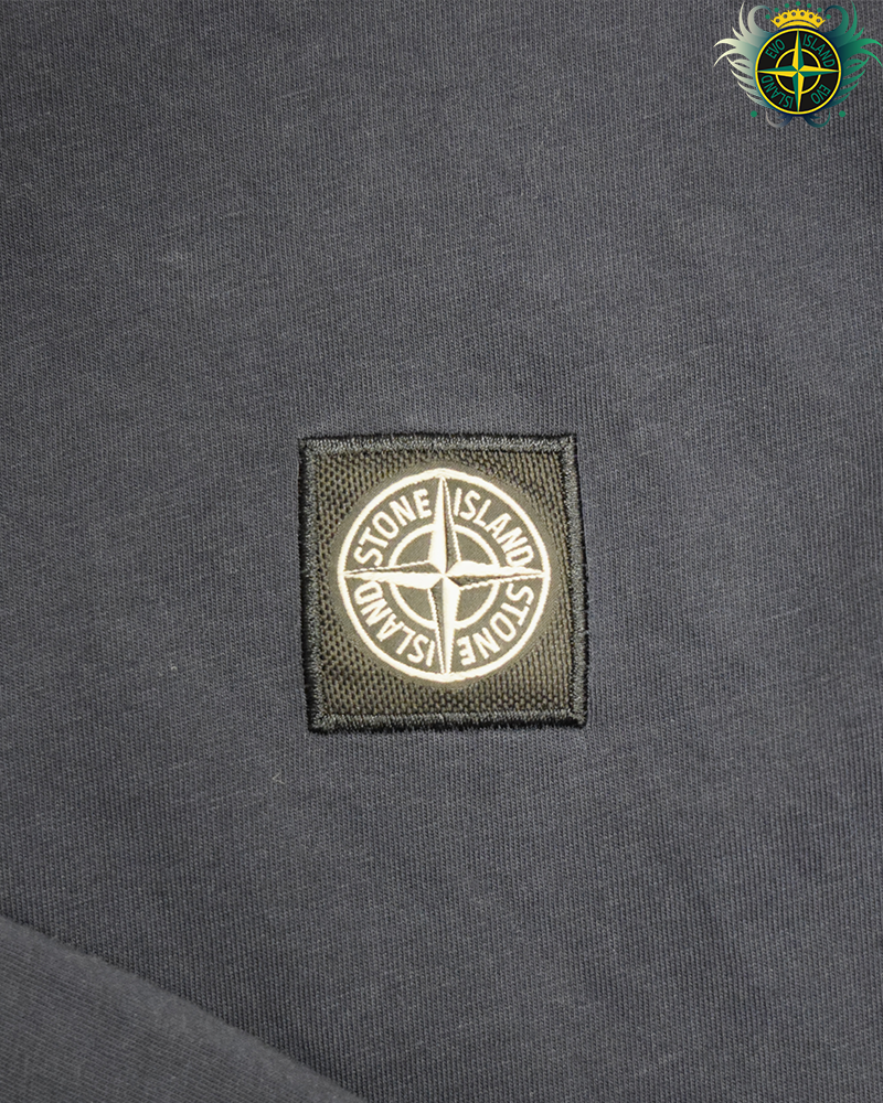 Stone Island Compass Logo Long Sleeve T-Shirt Navy Blue - M