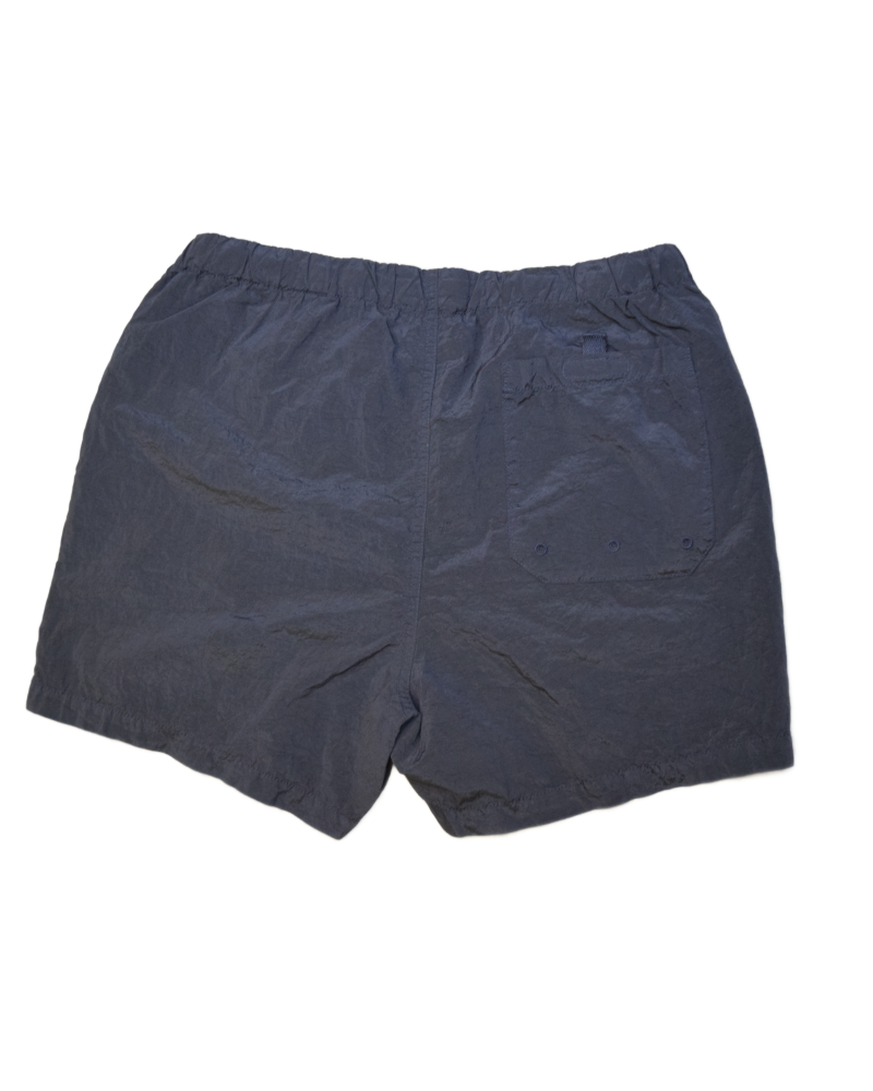 Stone Island Nylon Metal Patch Project Swim Shorts Navy Blue back view
