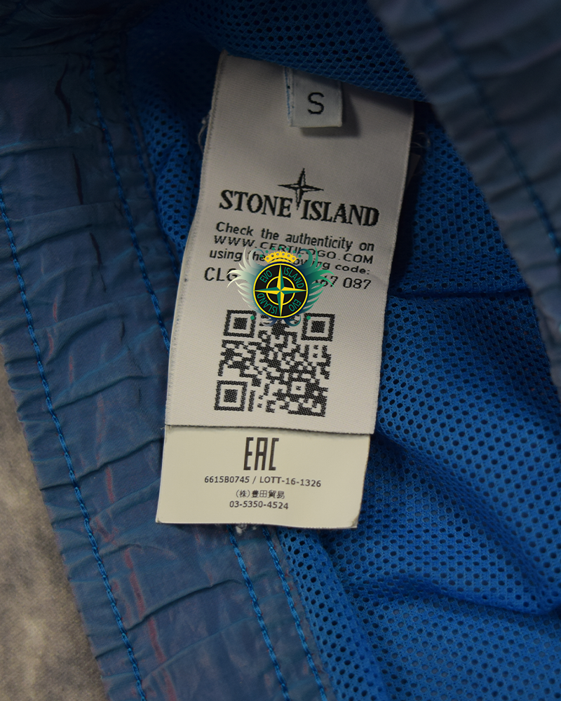 Stone Island Nylon Metal Pink Weft Shorts Blue - S