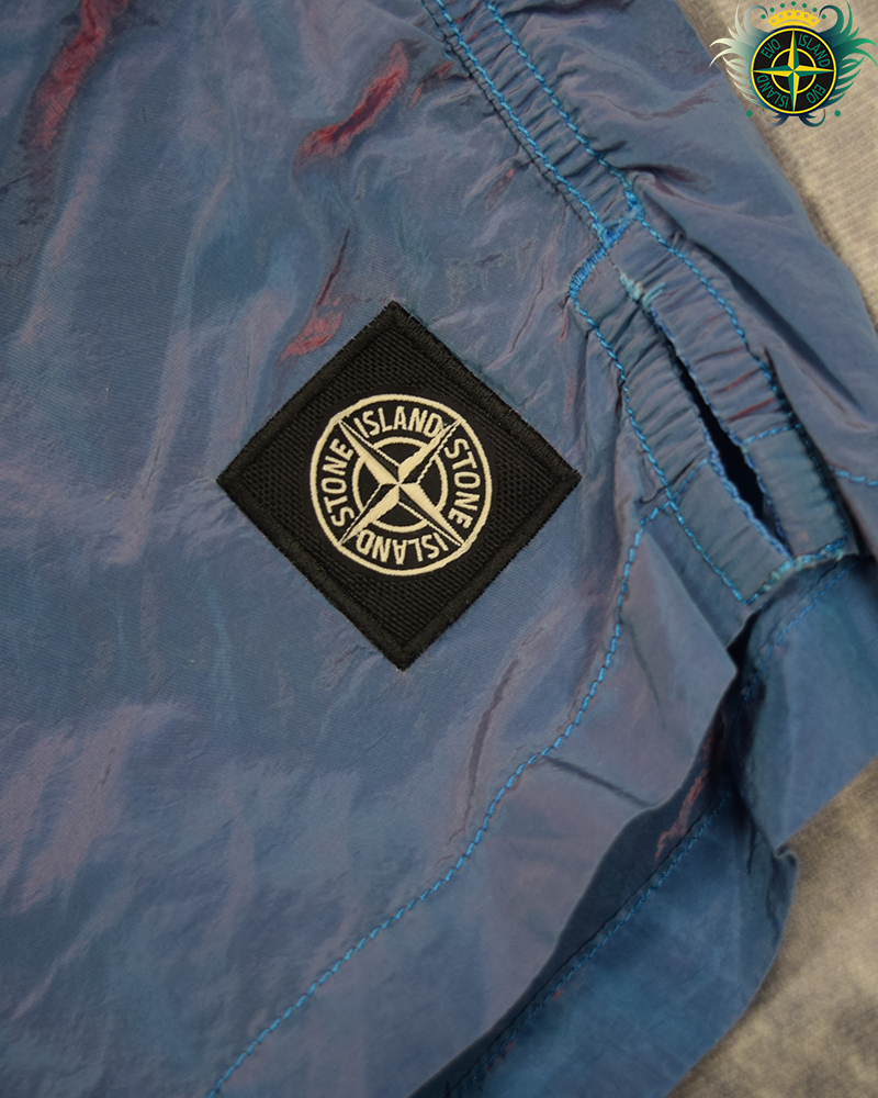 Stone Island Nylon Metal Pink Weft Shorts Blue - S