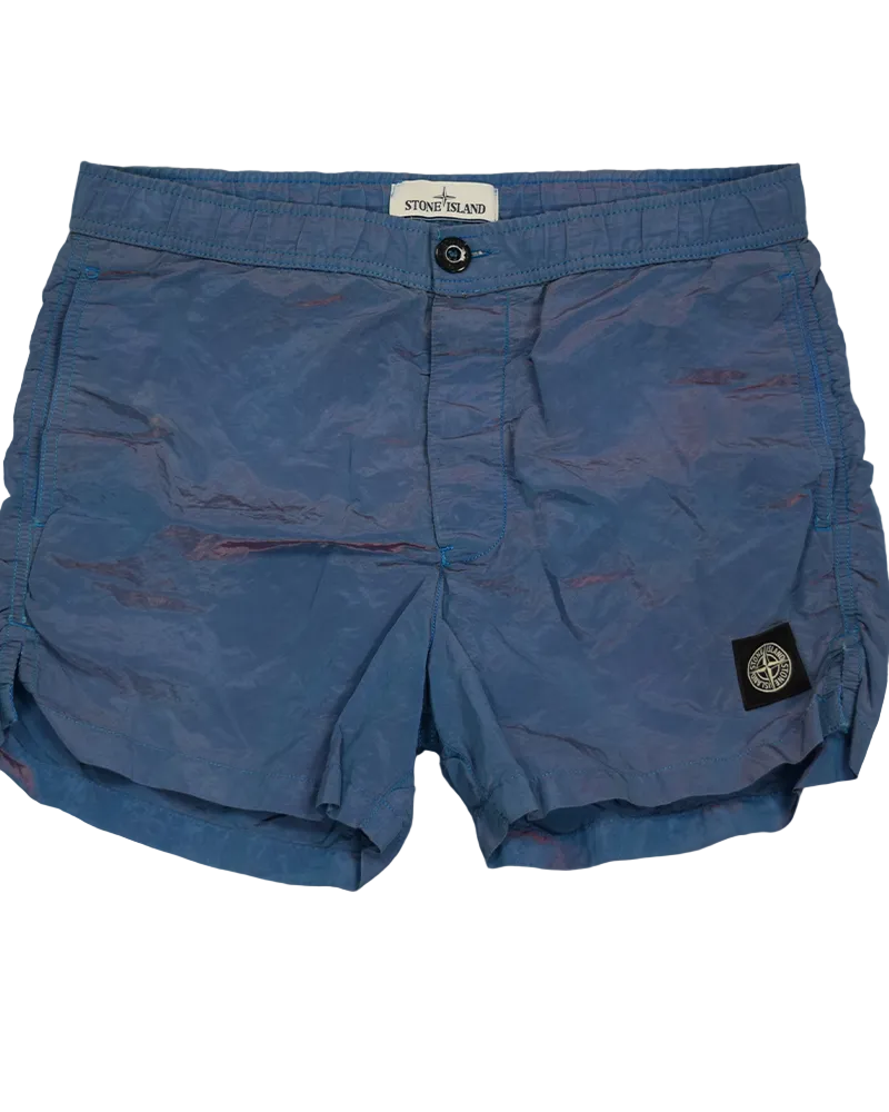 Stone Island Nylon Metal Pink Weft Shorts Blue - S