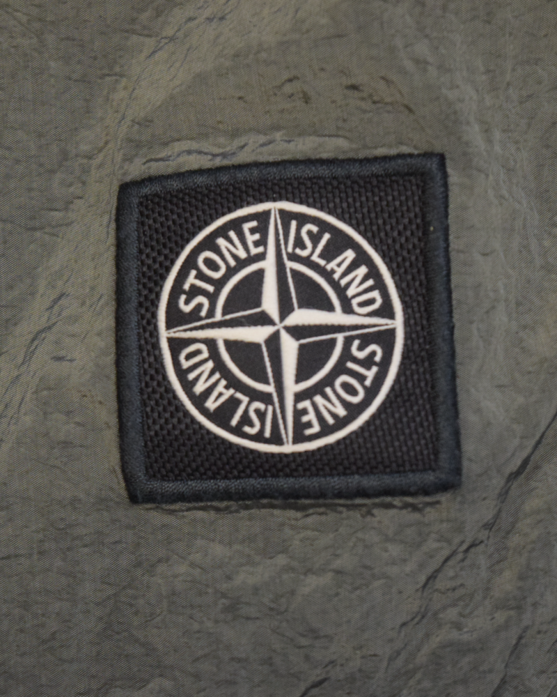Stone Island Nylon Metal Patch Project Swim Shorts Green detail view