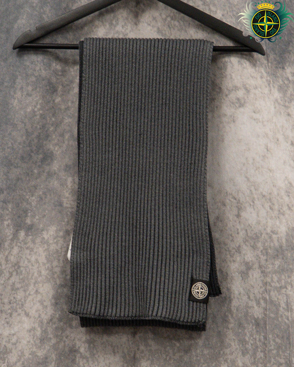 Stone Island Compass Patch Scarf Grey