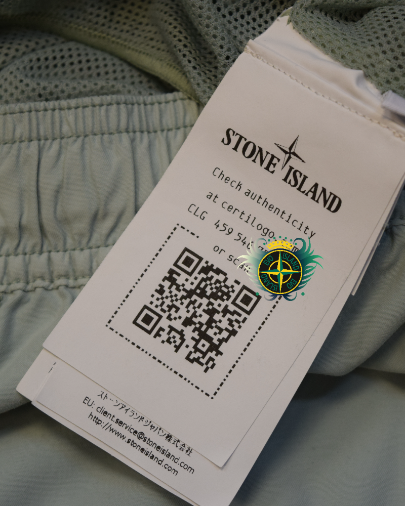 Stone Island Patch Project Swim Shorts Mint detail view