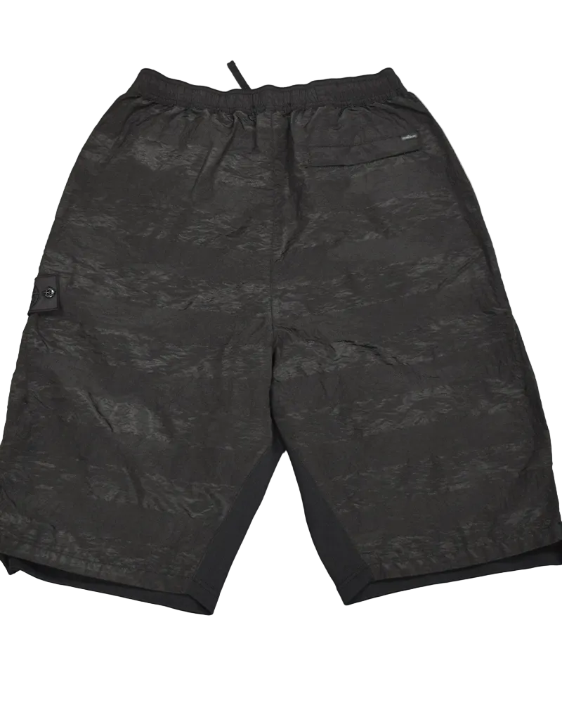 Stone Island Shadow Project Striped Nylon Metal Shorts Black - 46/S