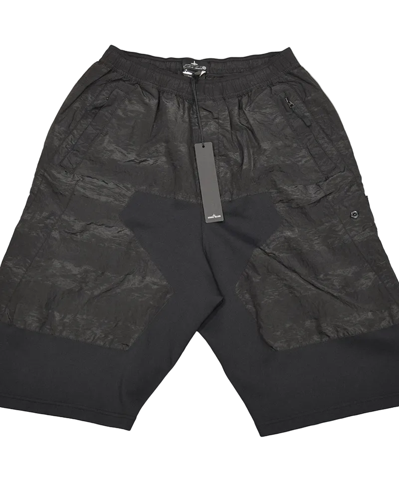 Stone Island Shadow Project Striped Nylon Metal Shorts Black - 46/S