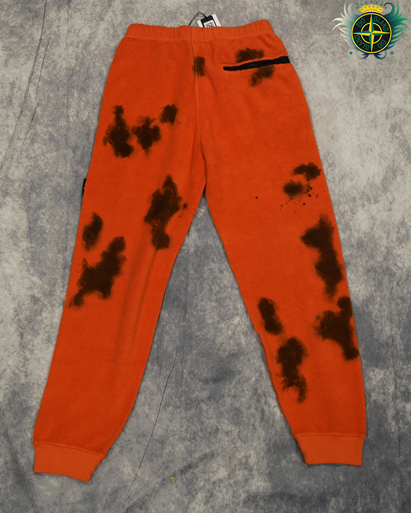 Stone Island Hand Coloured Teddy Fleece Joggers Orange