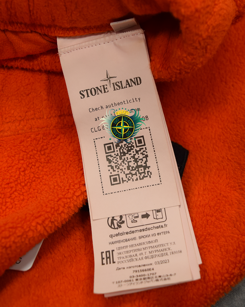 Stone Island Hand Coloured Teddy Fleece Joggers Orange