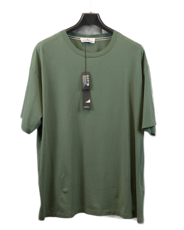 Stone Island Shoulder Print T-Shirt green front view