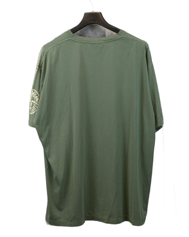 Stone Island Shoulder Print T-Shirt green back view