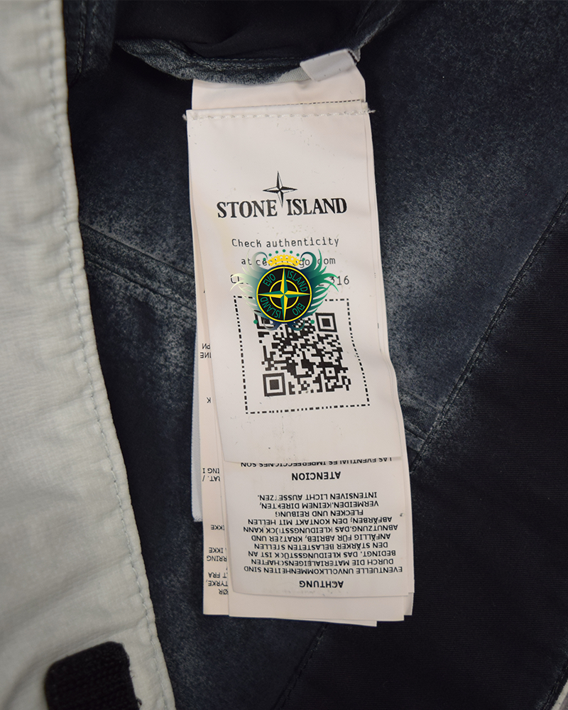Stone Island Hand Sprayed Mussola Gommata TC Jacket Black/White - L