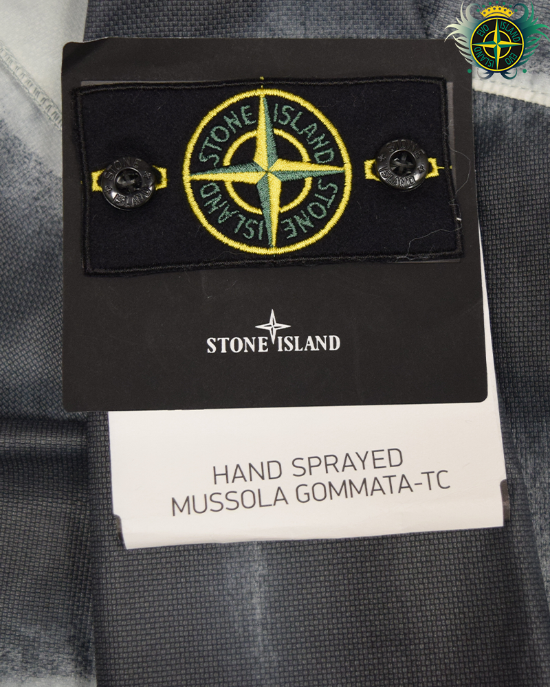 Stone Island Hand Sprayed Mussola Gommata TC Jacket Black/White - L