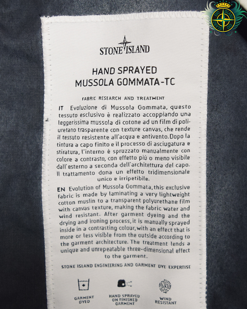 Stone Island Hand Sprayed Mussola Gommata TC Jacket Black/White - L