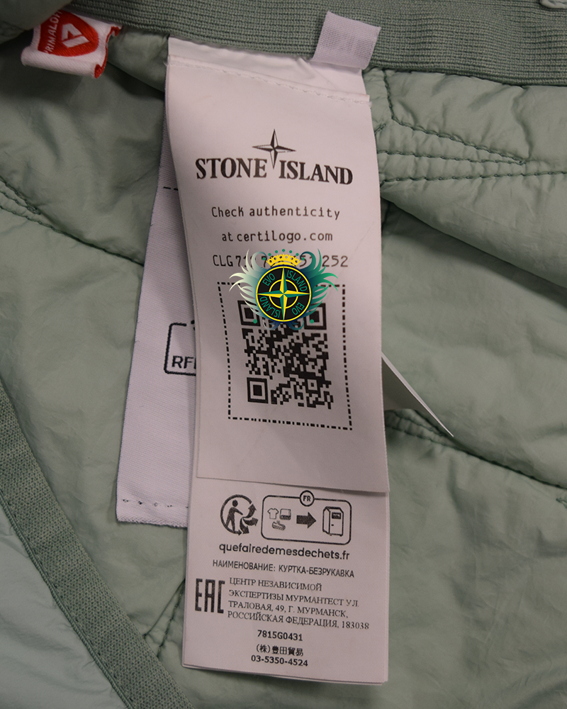 Stone Island Skin Touch Nylon Stella with Primaloft TC Pullover Gilet Mint Green - XL
