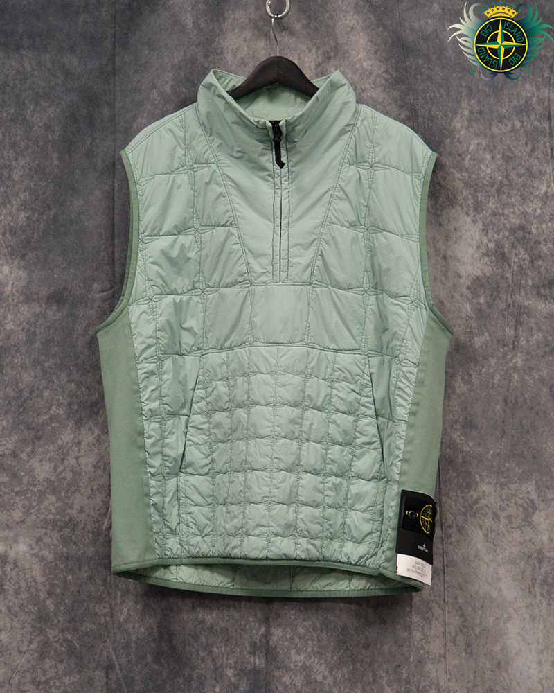Stone Island Skin Touch Nylon Stella with Primaloft TC Pullover Gilet Mint Green - XL