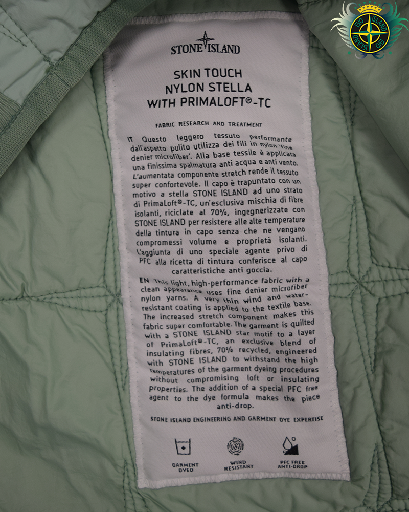 Stone Island Skin Touch Nylon Stella with Primaloft TC Pullover Gilet Mint Green - XL