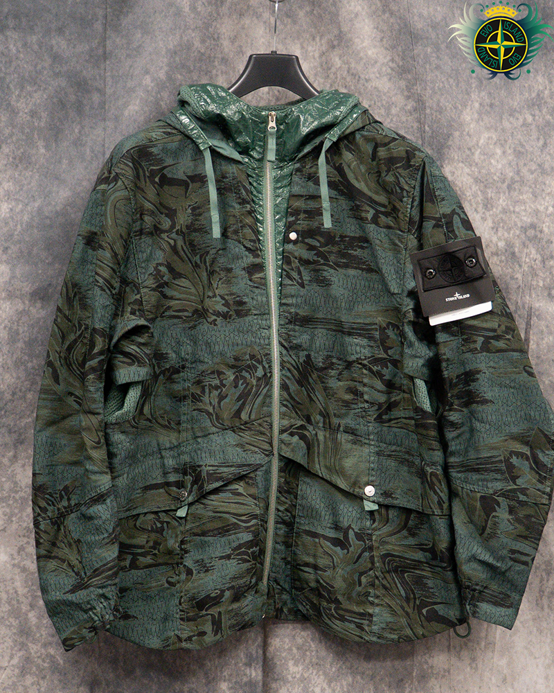 Stone Island Shadow Project Printed Linen Cordura TC Jacket Green - XL